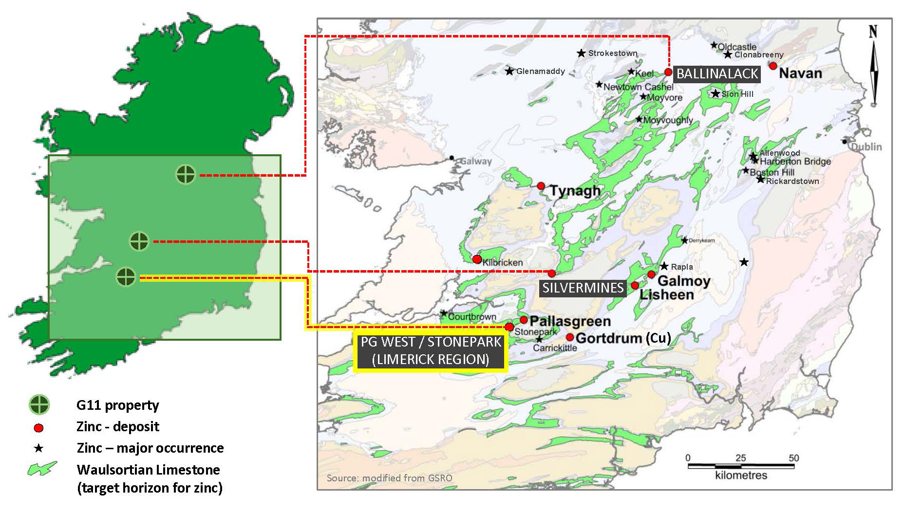 Project location map of the Stonepark Project, County Limerick, Ireland