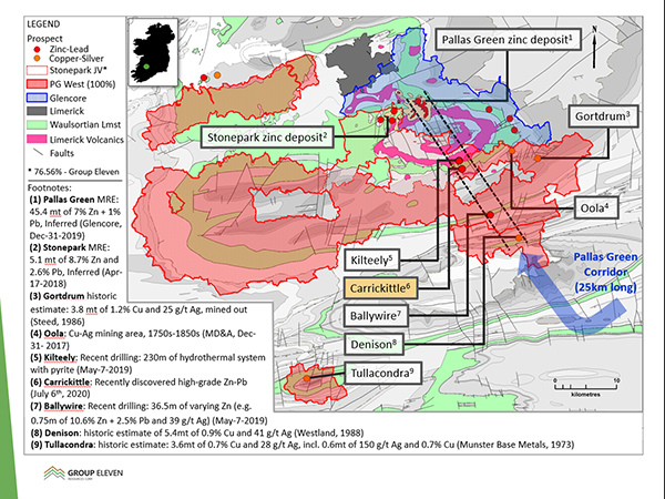 Exhibit 1. Location of the Carrickittle Prospect within the 100%-owned PG West Project, Ireland