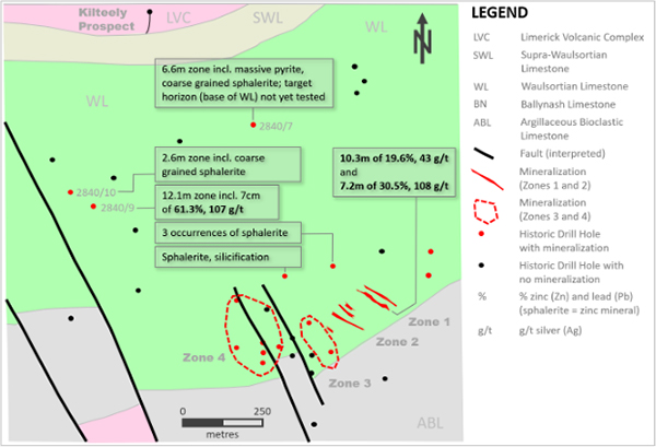 Exhibit 1. ‘Before’ Geological Map of Carrickittle Zinc Prospect, PG West, Ireland